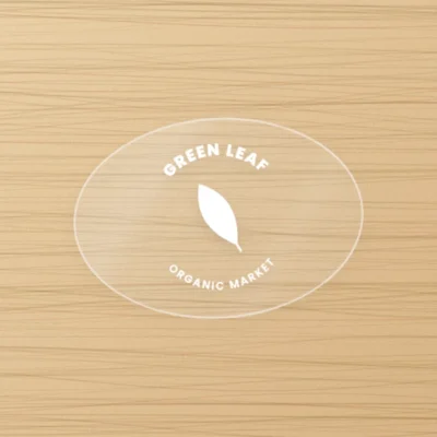 clear oval sticker