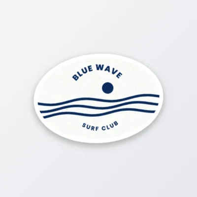 coated art oval sticker