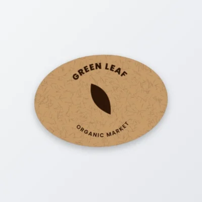 kraft oval sticker