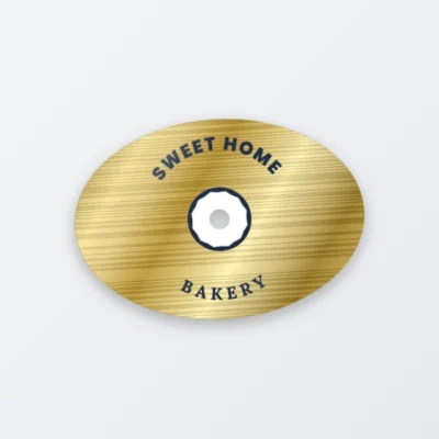 metallic gold oval sticker