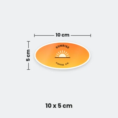 10 x 5 cm oval sticker