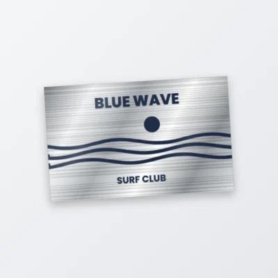 metallic silver rectangle sticker