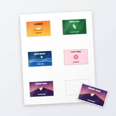 Sheet of rectangle stickers
