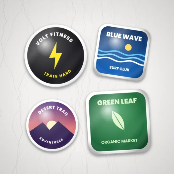 Raised spot UV stickers with glossy raised areas
