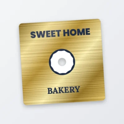 metallic gold square sticker