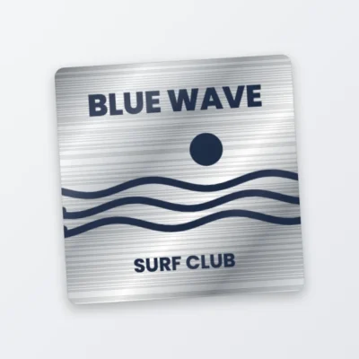 metallic silver square sticker
