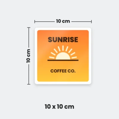 10 x 10 cm square sticker