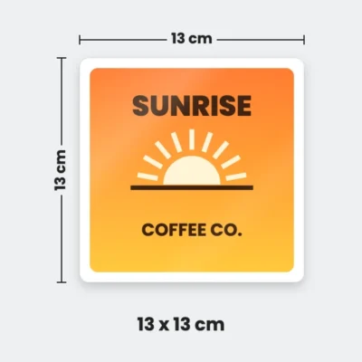 13 x 13 cm square sticker