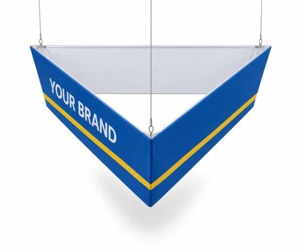 Tapered Triangle Hanging Sign for exhibition stands, Dubai