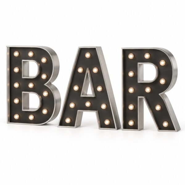 Front lit trim cap letters with exposed LED bulb holes, Dubai