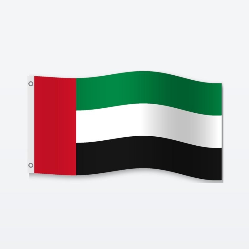 UAE flag with grommets printed on polyester