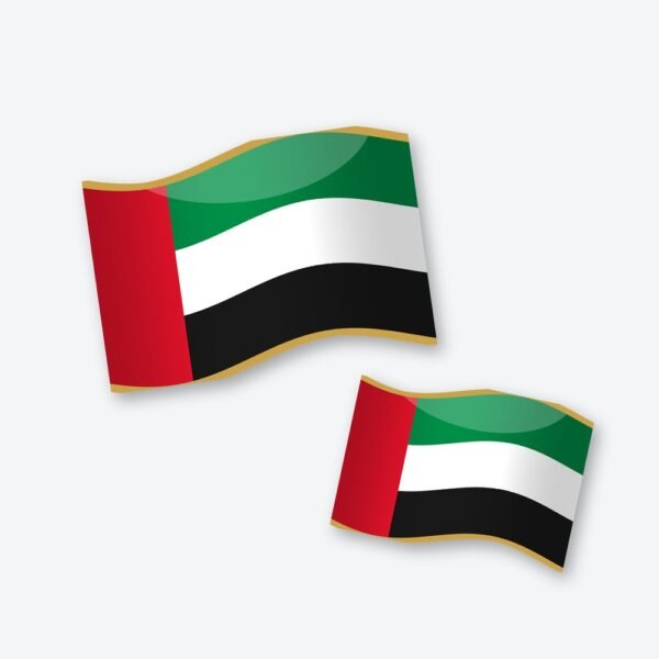 UAE flag pin badges with gold edge