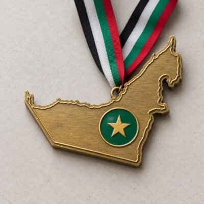 Custom UAE shaped medal made in Dubai