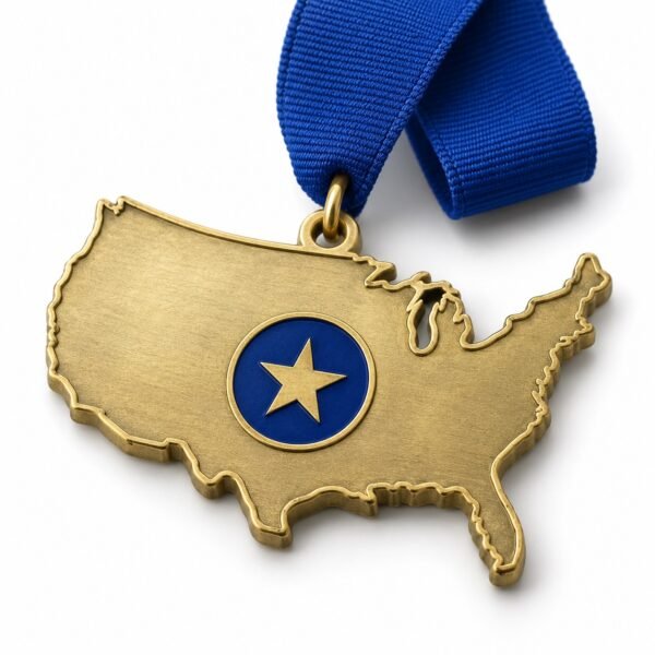 Custom USA shaped medal made in Dubai