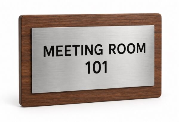 Walnut Metal Door Sign made in Dubai
