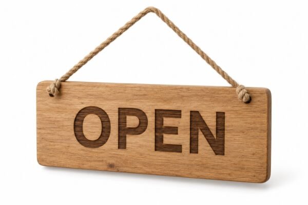 Wooden Door Hanging Sign made in Dubai