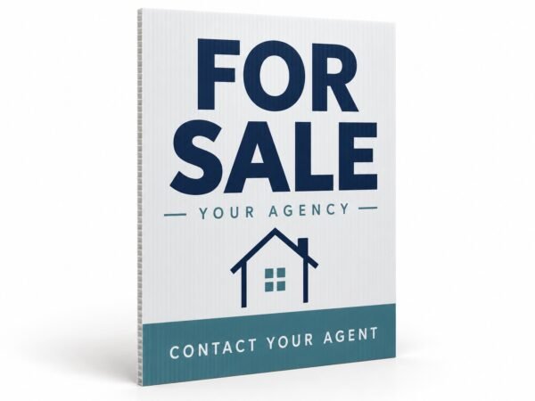 Real estate For Sale yard sign on corrugated plastic, Dubai